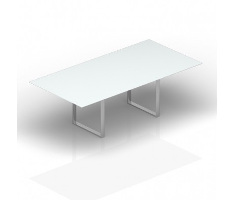 Стол для совещаний 240х120х71 стекло белое мателюкс оптивайт Orbis, Carre стеклянный