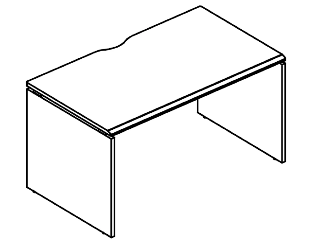 Стол письменный 60x80 на каркасе ДСП (1 скос) Alta