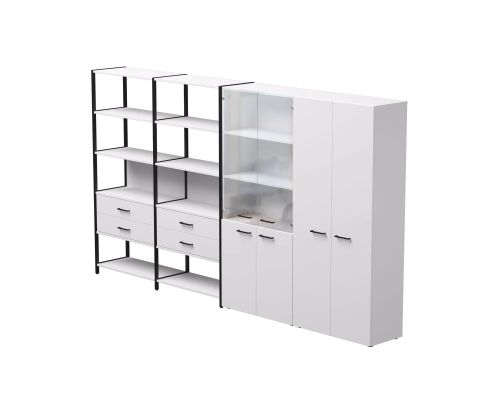 Набор стеллажных систем №16 3235x385x1840 Everprof EVO Белый/Черный