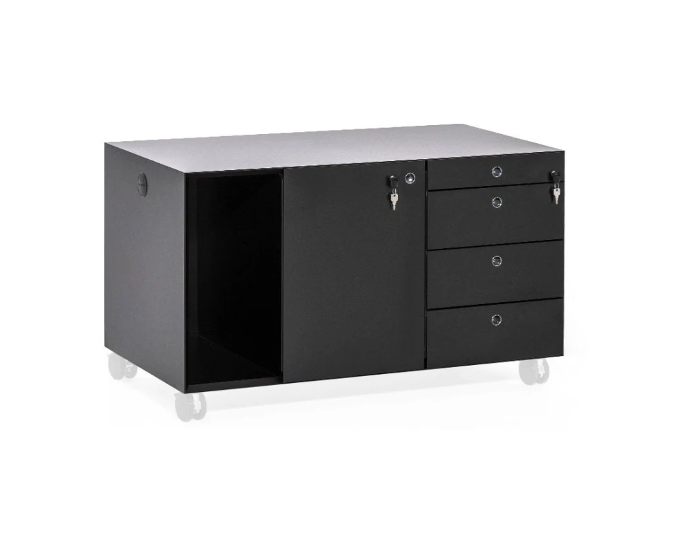 Тумба 3 ящика, дверь PC 109x56x65 Multipliceo Черный