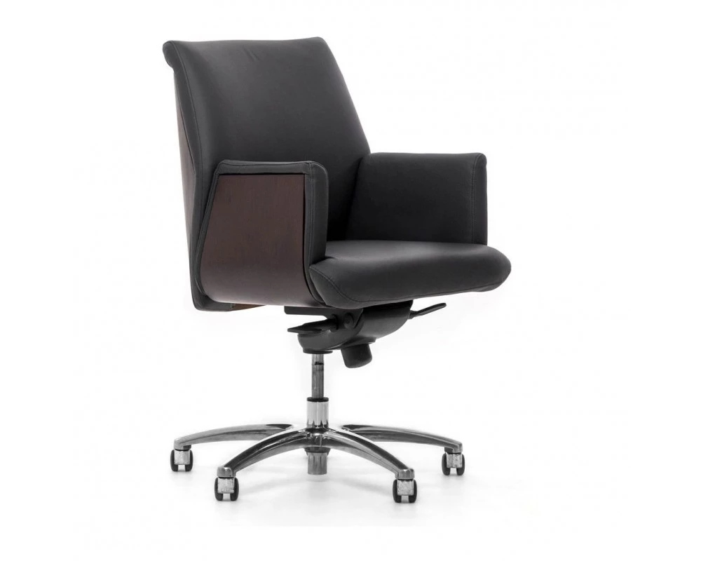 Кресло Zeus/B Lago/Mare/Riviera Натуральная кожа, Черный/Дуб ферро