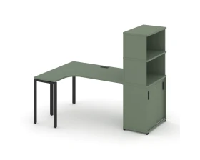 Стол эргономичный с опорным шкафом-купе с надставкой выс. CN.SA-221(L) B 1800x1180x1530 Концепт / Concept images