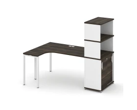 Стол эргономичный с опорным шкафом-купе с надставкой выс. CN.SA-221(L) W 1800x1180x1530 Концепт / Concept images