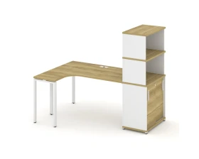 Стол эргономичный с опорным шкафом-купе с надставкой выс. CN.SA-221(L) W 1800x1180x1530 Концепт / Concept images
