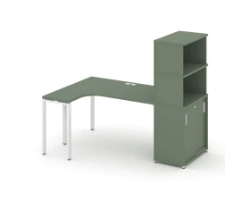 Стол эргономичный с опорным шкафом-купе с надставкой выс. CN.SA-221(L) W 1800x1180x1530 Концепт / Concept images