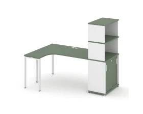 Стол эргономичный с опорным шкафом-купе с надставкой выс. CN.SA-221(L) W 1800x1180x1530 Концепт / Concept images