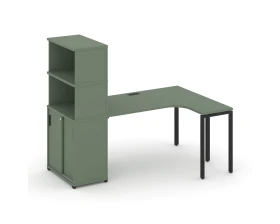 Стол эргономичный с опорным шкафом-купе с надставкой выс. CN.SA-221(R) B 1800x1180x1530 Концепт / Concept images