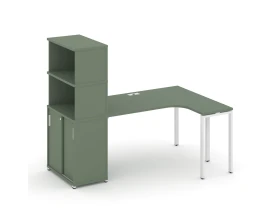 Стол эргономичный с опорным шкафом-купе с надставкой выс. CN.SA-221(R) W 1800x1180x1530 Концепт / Concept images