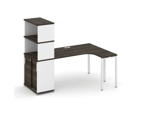 Стол эргономичный с опорным шкафом-купе с надставкой выс. CN.SA-221(R) W 1800x1180x1530 Концепт / Concept images