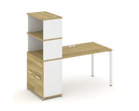 Стол рабочий с опорным распаш. шкафом с надставкой выс. CN.SP-230 W 1600x720x1530 Концепт / Concept images