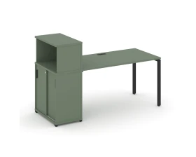 Стол рабочий с опорным шкафом-купе с надставкой низ. CN.SP-237 B 1400x720x1140 Концепт / Concept images