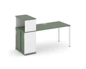 Стол рабочий с опорным шкафом-купе с надставкой низ. CN.SP-237 W 1400x720x1140 Концепт / Concept images