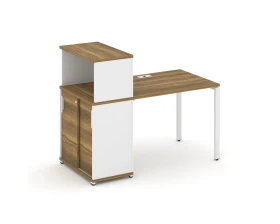 Стол рабочий с опорным шкафом-купе с надставкой низ. CN.SP-237 W 1400x720x1140 Концепт / Concept images