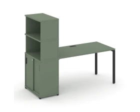 Стол рабочий с опорным шкафом-купе с надставкой выс. CN.SP-243 B 1800x720x1530 Концепт / Concept images