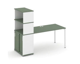 Стол рабочий с опорным шкафом-купе с надставкой выс. CN.SP-243 W 1800x720x1530 Концепт / Concept images
