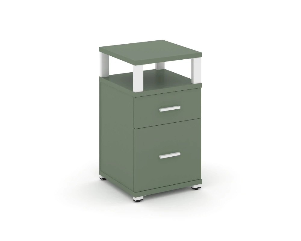 Тумба приставная 1 ящ. 1 распаш. фасад с надставкой CN.TUP-006 W 420x420x750 Концепт / Concept