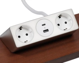 Блок розеток настольный с одним крепежом (2 розетки, USB-A, USB-C) 158x108x70 Рива / Riva images