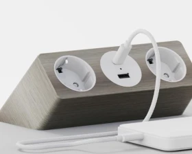Блок розеток настольный с одним крепежом (2 розетки, USB-A, USB-C) 158x108x70 Рива / Riva images