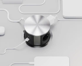 Блок розеток выдвижной вертикальный (3 розетки, USB-A, USB-C) d135 Рива / Riva images