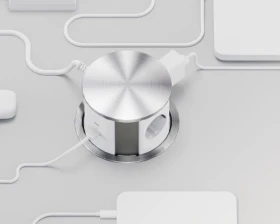 Блок розеток выдвижной вертикальный (3 розетки, USB-A, USB-C) d135 Рива / Riva images