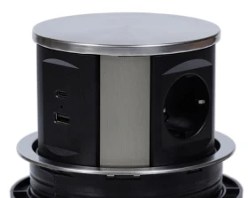 Блок розеток выдвижной вертикальный (3 розетки, USB-A, USB-C) d135 Рива / Riva images