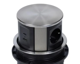 Блок розеток выдвижной вертикальный (3 розетки, USB-A, USB-C) d135 Рива / Riva images