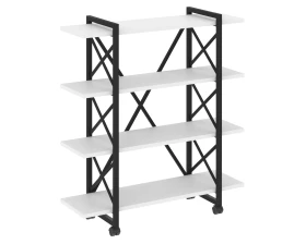 Стеллаж на колесных опорах - 4 полки 1200х400х1334 Лофт / Loft images
