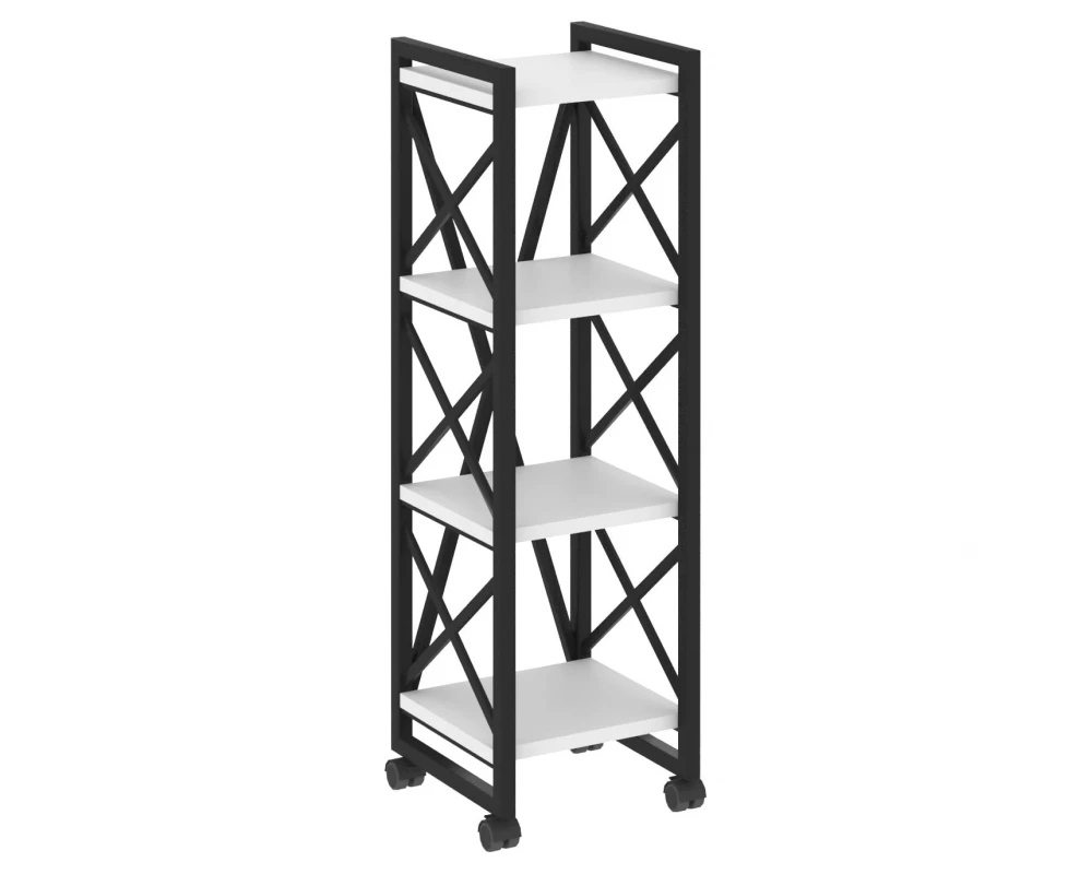 Стеллаж на колесных опорах - 4 полки 400х400х1334 Loft