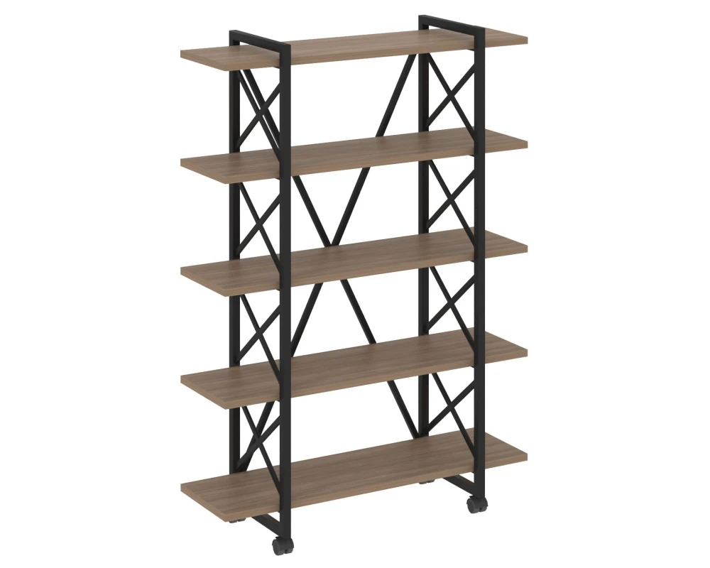 Стеллаж на колесных опорах - 5 полок 1200х400х1704 Лофт / Loft