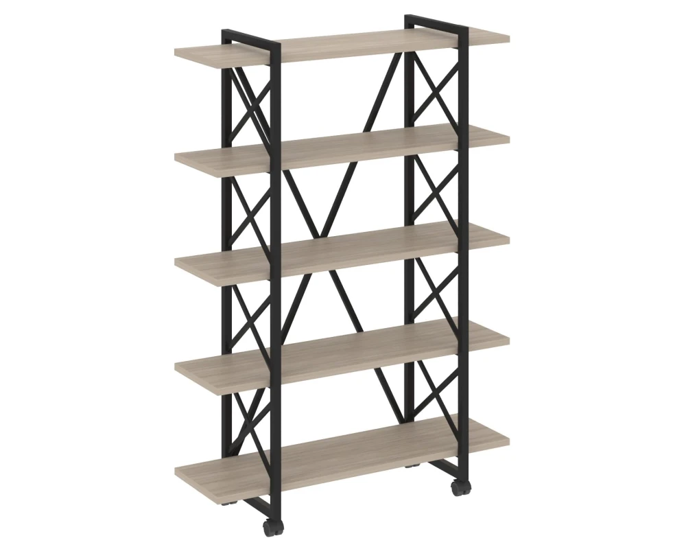 Стеллаж на колесных опорах - 5 полок 1200х400х1704 Лофт / Loft