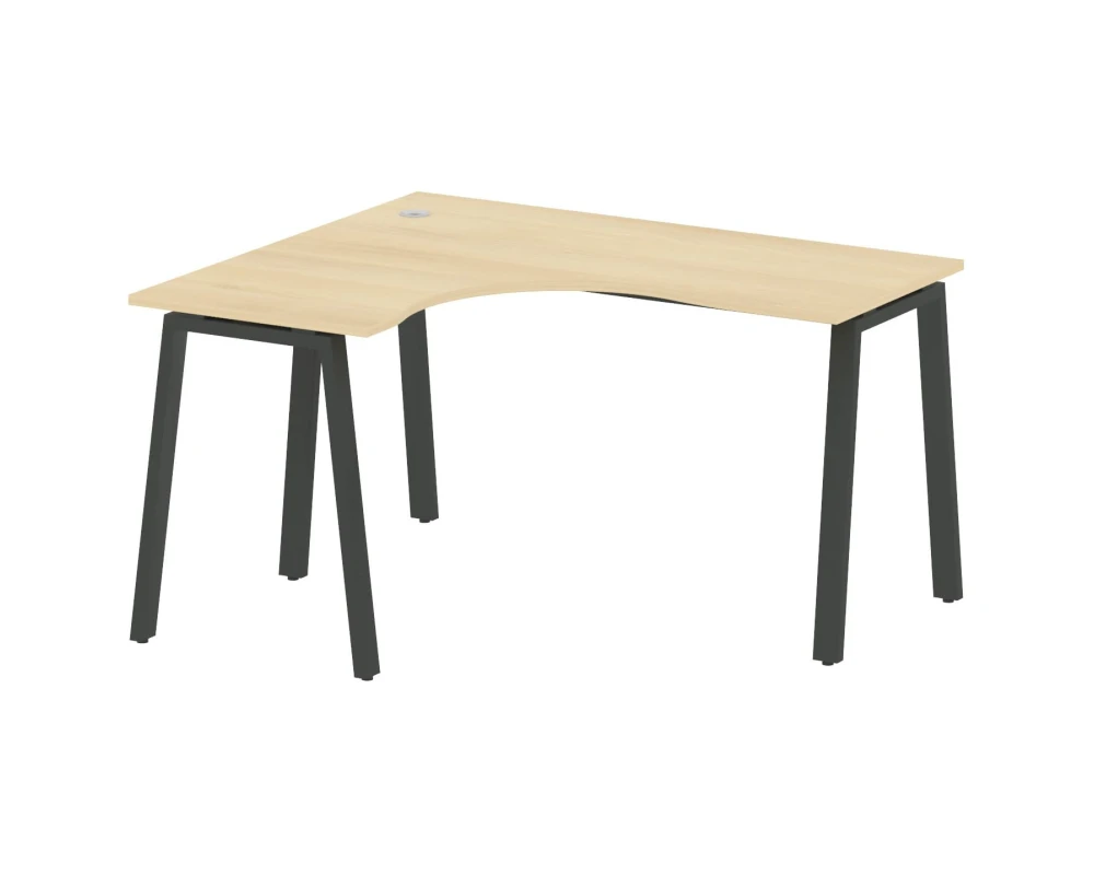 Стол криволинейный левый на А-образном м/к 140x120x75 Метал Систем / Metal System