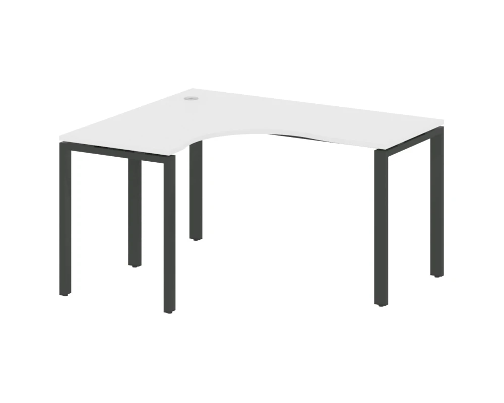 Стол криволинейный левый на П-образном м/к 140x120x75 Метал Систем / Metal System