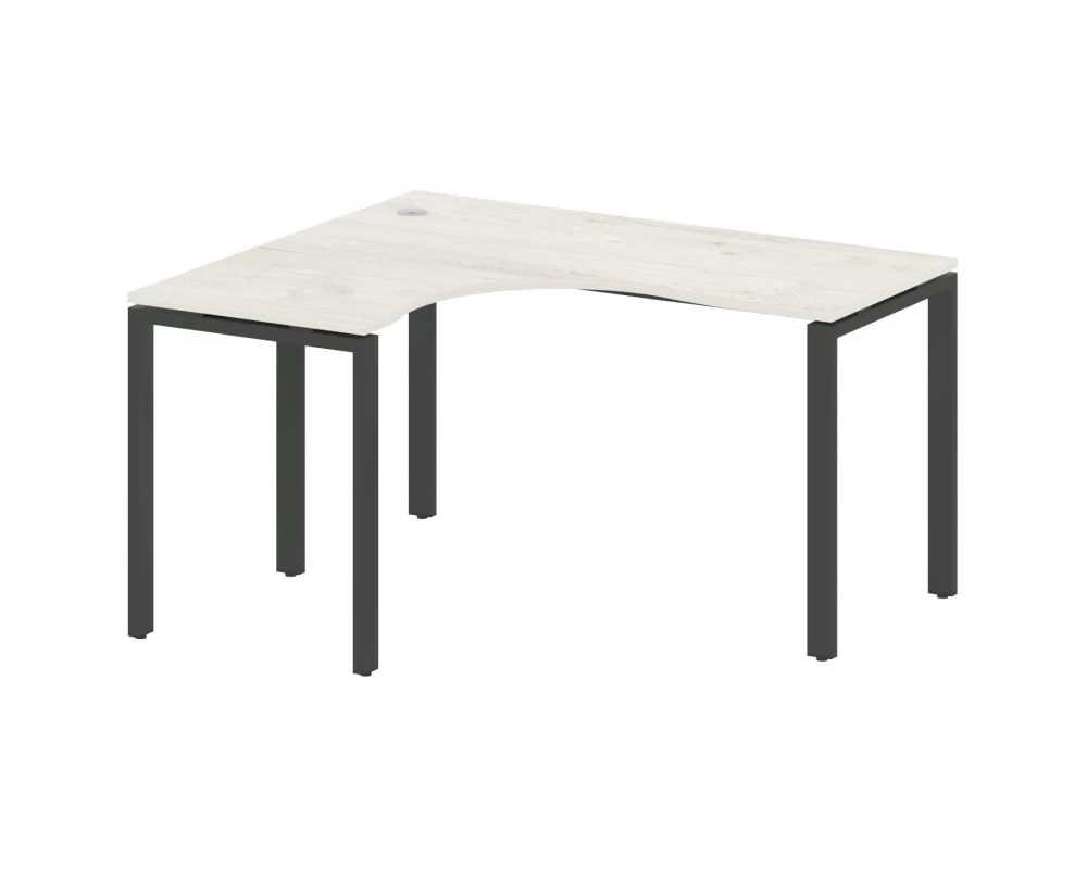 Стол криволинейный левый на П-образном м/к 140x120x75 Метал Систем / Metal System