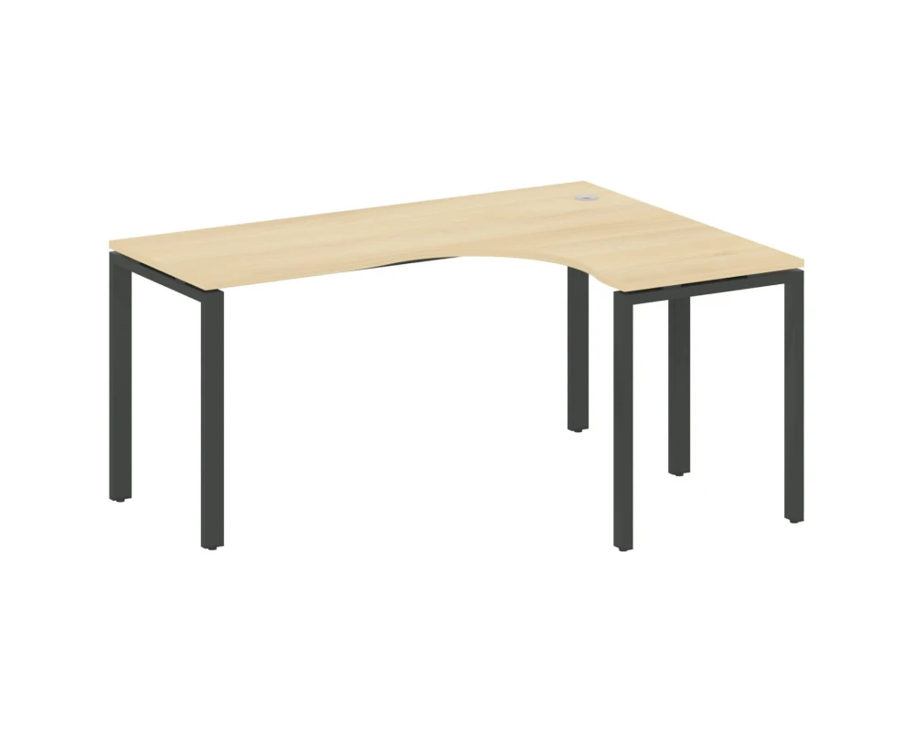 Стол криволинейный правый на П-образном м/к 160x120x75 Метал Систем / Metal System