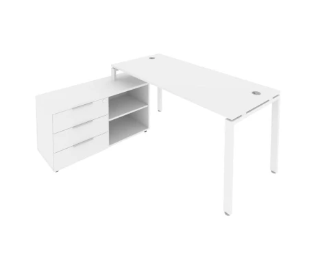Рабочая станция на П-образном м/к с опорной тумбой левая 170x152x75 Метал Систем / Metal System