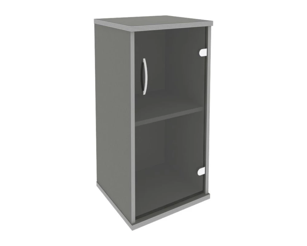 Шкаф низкий узкий правый 1 низкая дверь стекло Рива / Riva