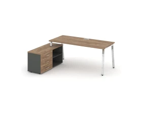 Стол письменный с греденцией левой на А-образном каркасе 1380x700x750 Стайл Проджект Директ Люкс / Style Project Direct Lux images