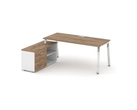 Стол письменный с греденцией левой на А-образном каркасе 1380x700x750 Стайл Проджект Директ Люкс / Style Project Direct Lux images