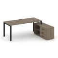 Вяз благородный/Металл черный/Черная заглушка