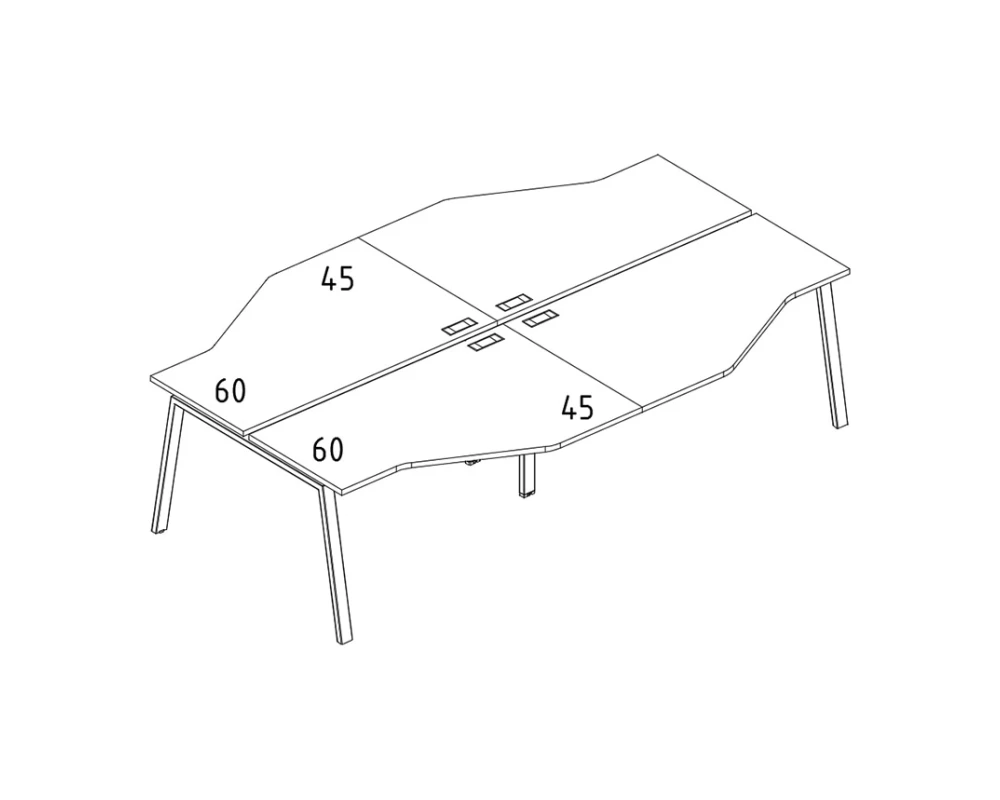 Станция на каркасе TRE столы (4х120) Техно A4.PRO