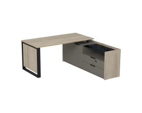 Стол рабочий на опорной двусост тумбе, с ящ (метаб), с код замком 1660x1768(800)x750 Magnetic images