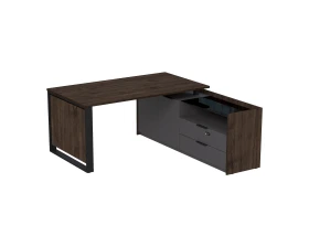 Стол рабочий на опорной двусост тумбе, с ящ (метаб), с код замком 1660x1768(900)x750 Magnetic images