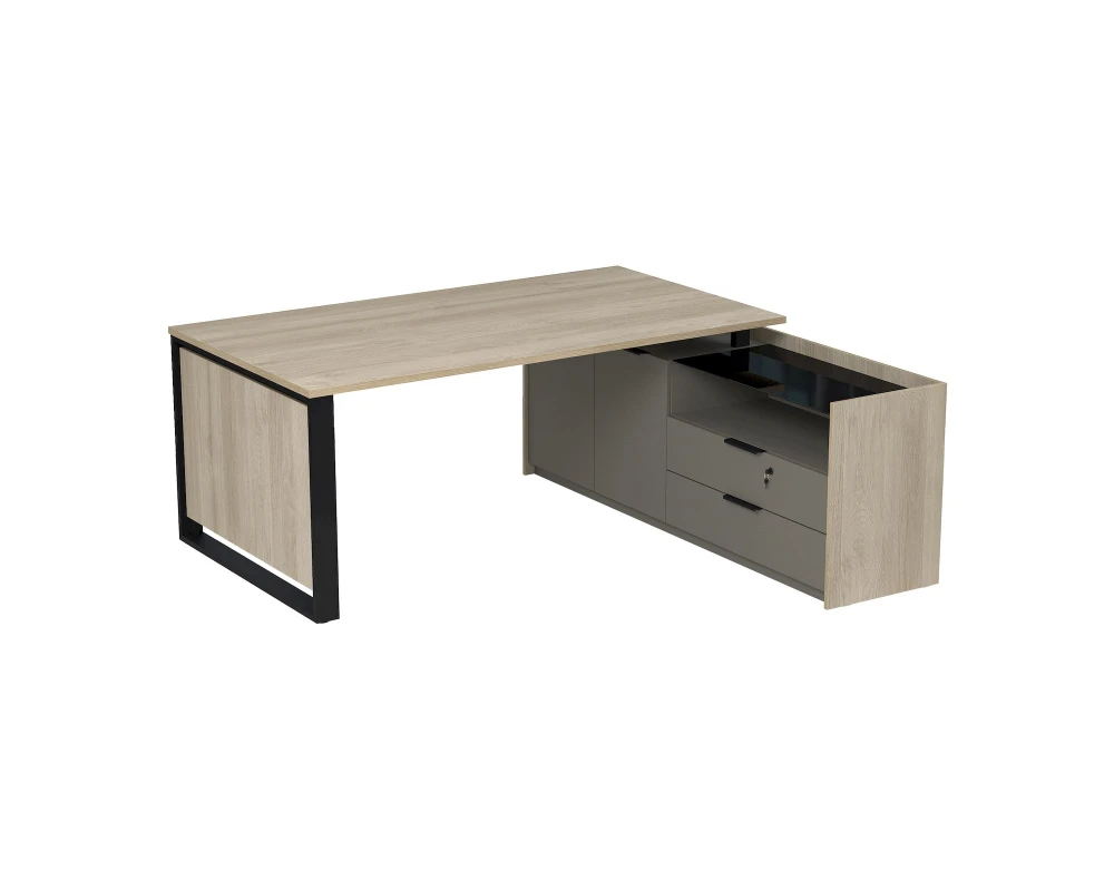 Стол рабочий на опорной двусост тумбе, с ящ, с замком 1860x1768x750 Magnetic