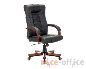 Кресло Бюрократ KB-10WALNUT/B/LEATH Натуральная кожа, Черный images