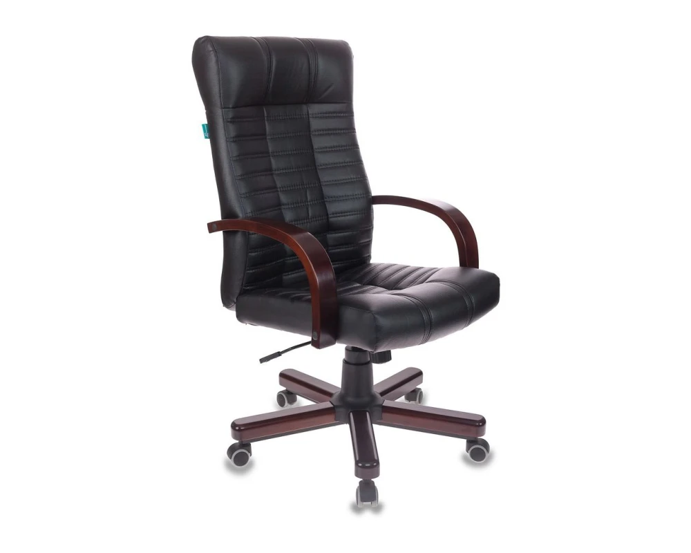 Кресло Бюрократ KB-10WALNUT Экокожа, Черный