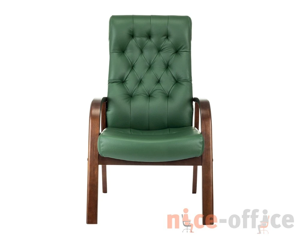 Кресло Бюрократ T-9928WALNUT-CF Натуральная кожа, Зеленый