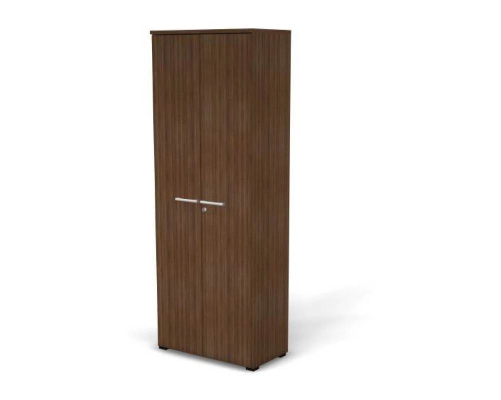 Шкаф-гардероб, задняя стенка HDF, выдвижная вешалка, с замком, 78,6х42х210,5 Smart Director Орех табак