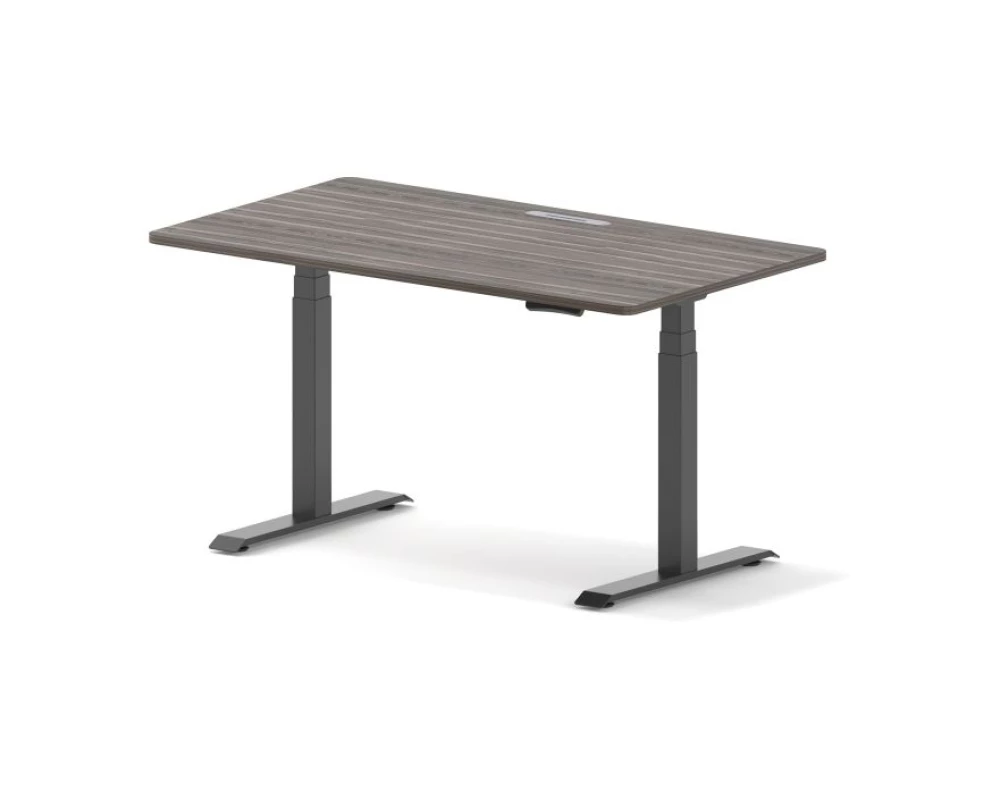 Стол прямой с электроприводом (опоры квадратного сечения) 140x80x100 Trend (df) Дуб монтенегро/Черный