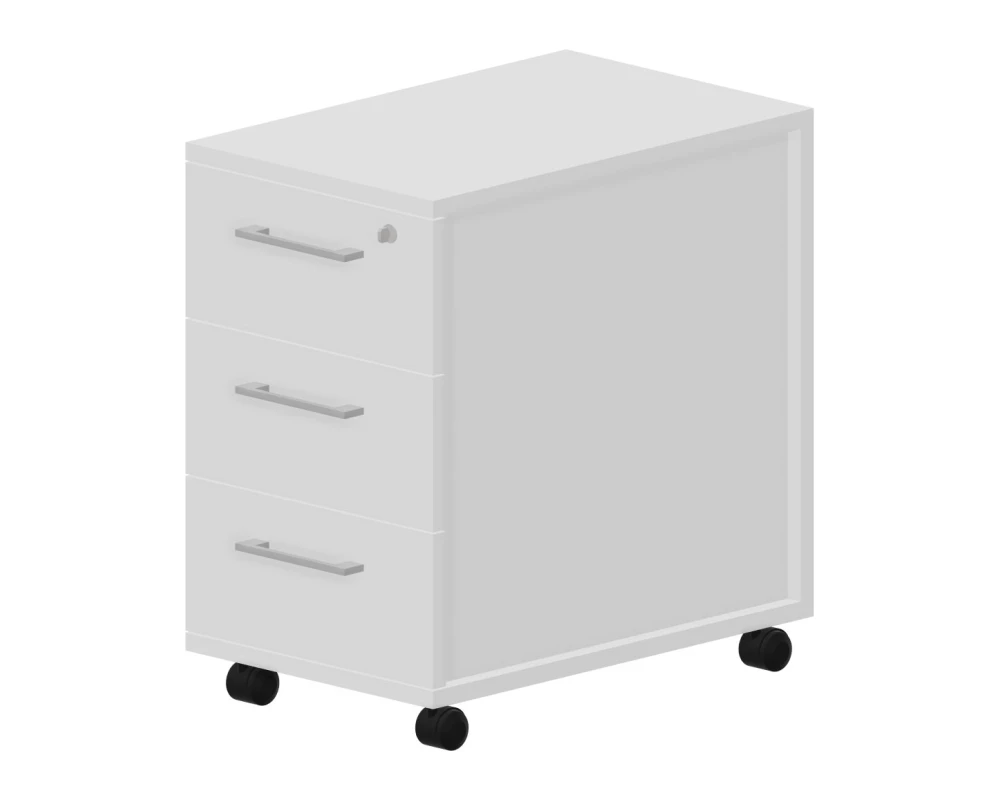 Тумба для документов мобильная узкая (3 ящика) 34х53х57 GDB Белый