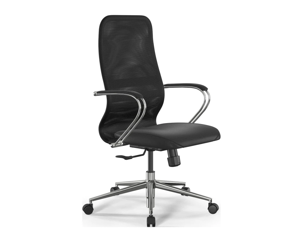 Кресло ErgoLife SynchroSit 8 B2-9K M25.B23.G18.W02 (хром) Сетка/Экокожа, Черный